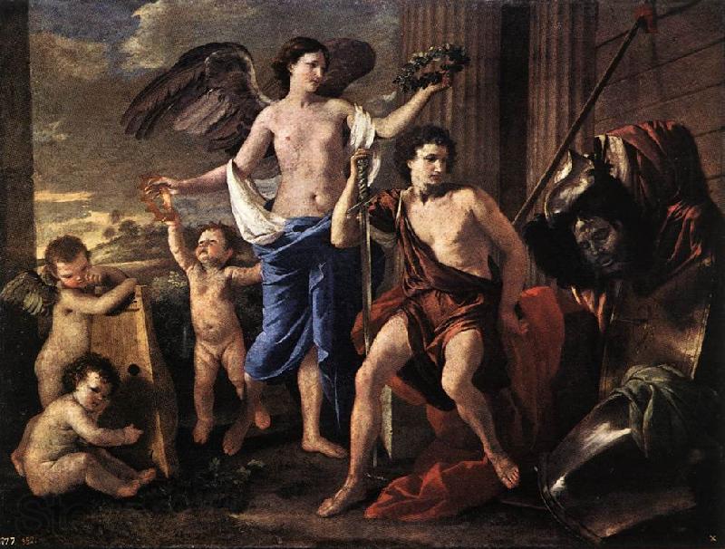 POUSSIN, Nicolas The Victorious David af France oil painting art